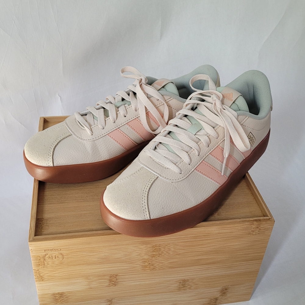 adidas Women's Athletic Shoes in Tan and Pink